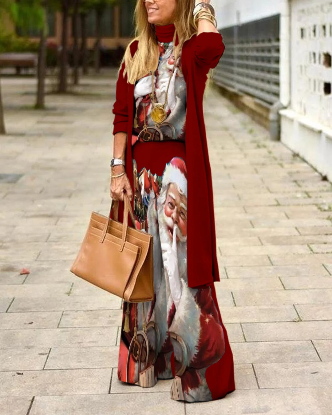 Herringbone Sweater Three-Piece Suit a90c