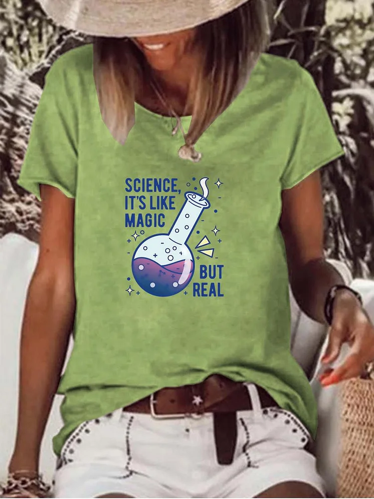 Science it is like magic but real  Raw Hem Tee