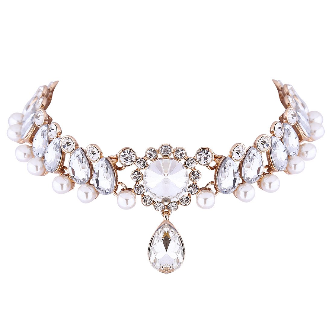 Water Drop Crystal Rhinestone Pendant Choker Necklace | Oxredo Shop Ramadan Sale