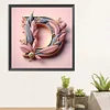 Diamond Painting-DIY Full Round Drill Feather Letter D