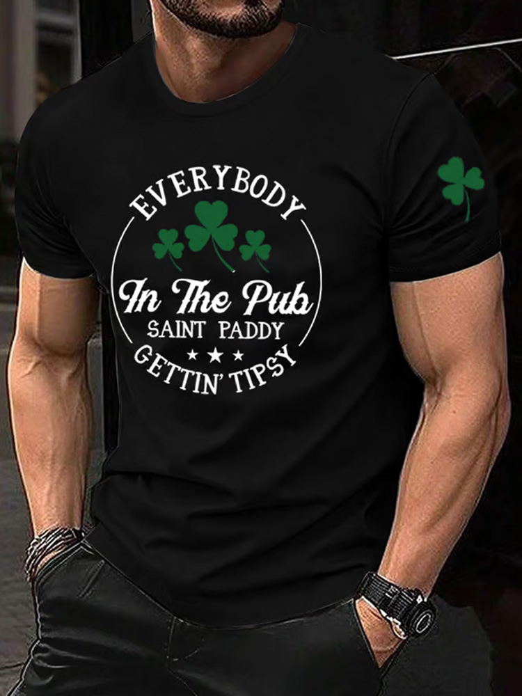 Comstylish Men's Everybody In The Pub Getting Tipsy Printed T-shirt