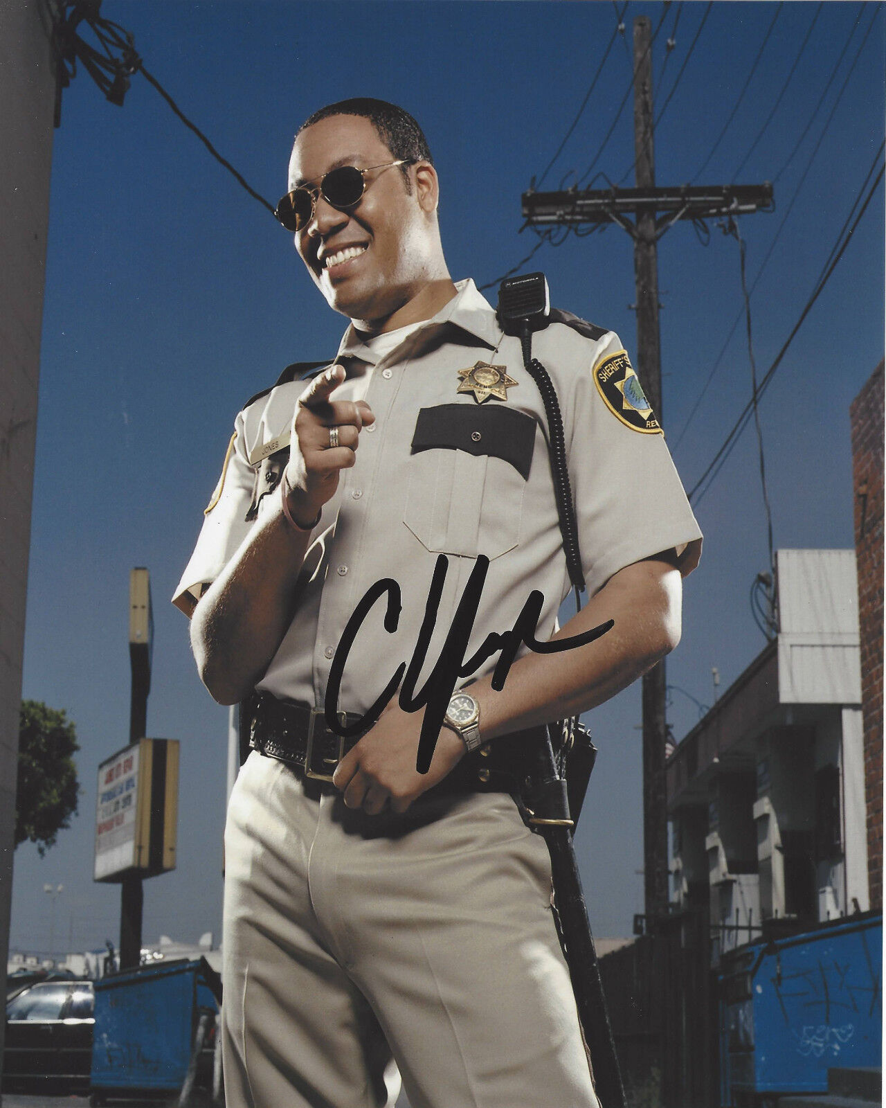 CEDRIC YARBROUGH SIGNED AUTHENTIC 'RENO 911' 8X10 Photo Poster painting B w/COA COMEDIAN ACTOR