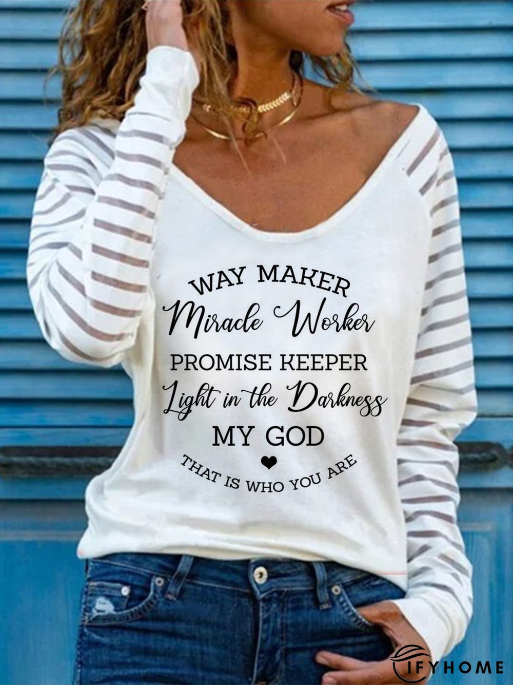 Casual Letter Long Sleeve T-shirt | IFYHOME