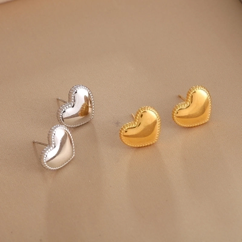 1 Pair Casual Minimalist Sunflower Heart Shape Butterfly Stainless Steel 18K Gold Plated Ear Studs