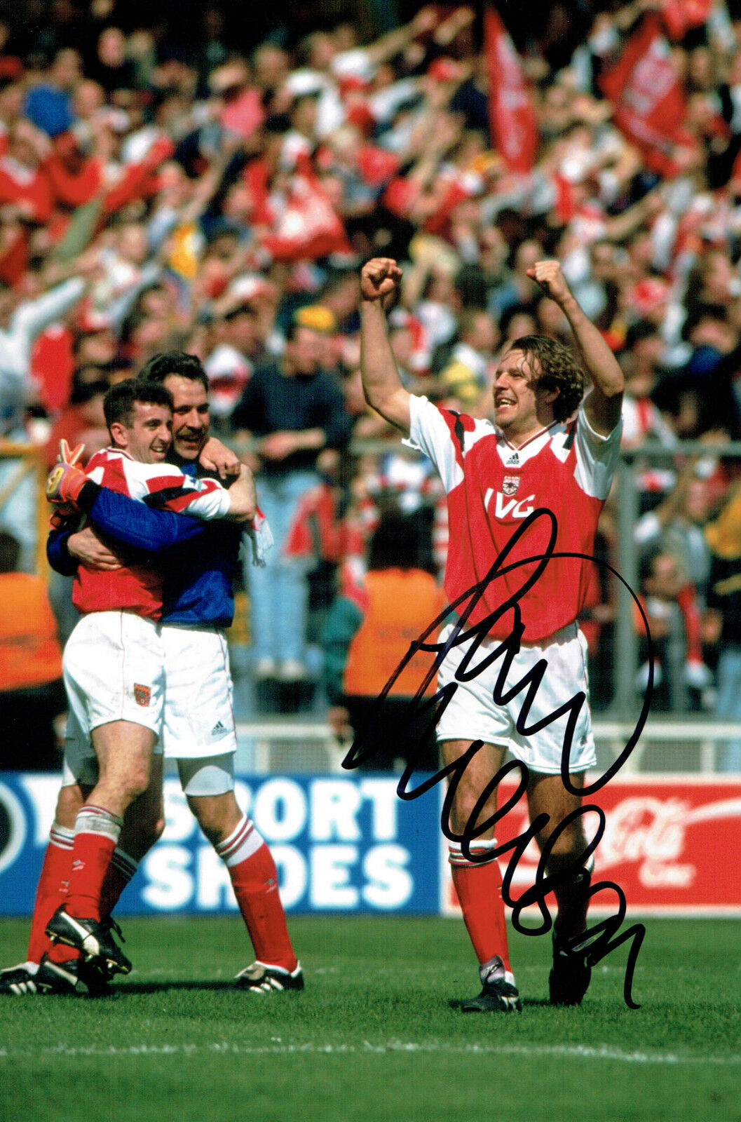 Paul MERSON SIGNED Autograph 12x8 Photo Poster painting Arsenal Wembley Winner AFTAL COA