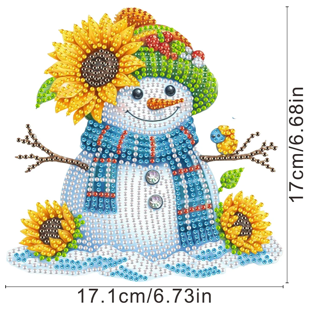 5D DIY Acrylic Shaking Head Sunflower Snowman Diamond Painting Desktop Decors for Home