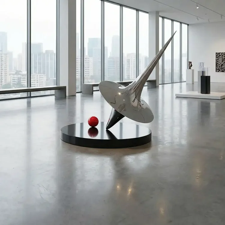 Modern Abstract Stainless Steel Spinning Form Sculpture for Outdoor Landscape Art