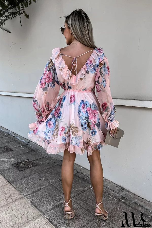 MidiSono - Create Your Dream Life Floral Ruffle Dress