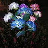 Solar LED Hydrangea Flower Light 10H Lighting Time Ground Plug Flower Light for Garden Pathway Patio Backyard Landscape Decor