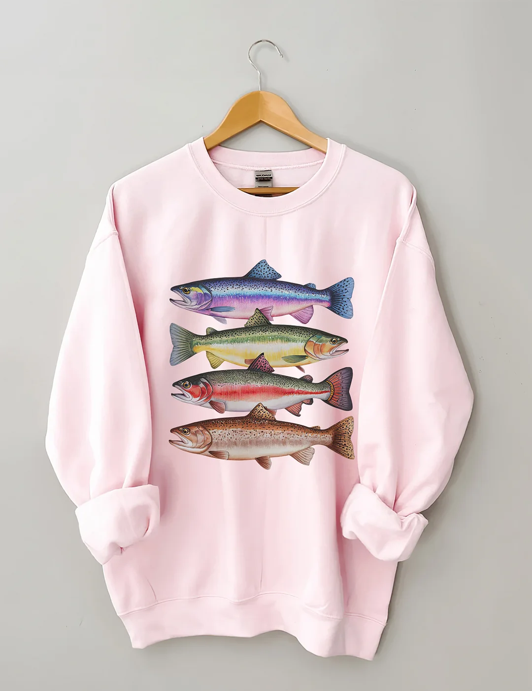 Abstract Colorful Trout In A Row Sweatshirt