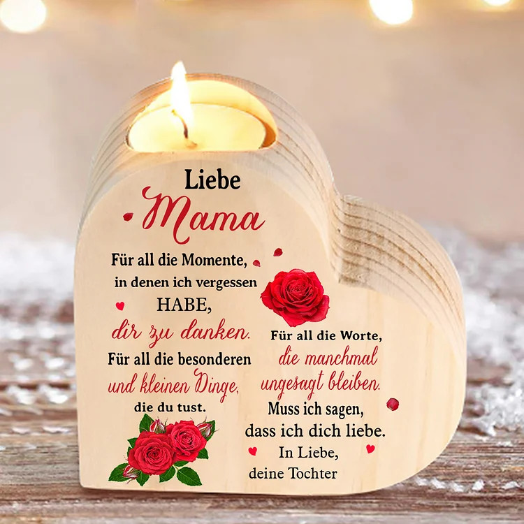 Kettenmachen Herzform Rose Kerzenhalter-Liebe Mama muss ich sagen, dass ich dich liebe-Geschenk für Mutter