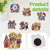 (US Only)6pcs 2D Flat Acrylic Independence Day Dog DIY Diamond Painting Fridge Magnets