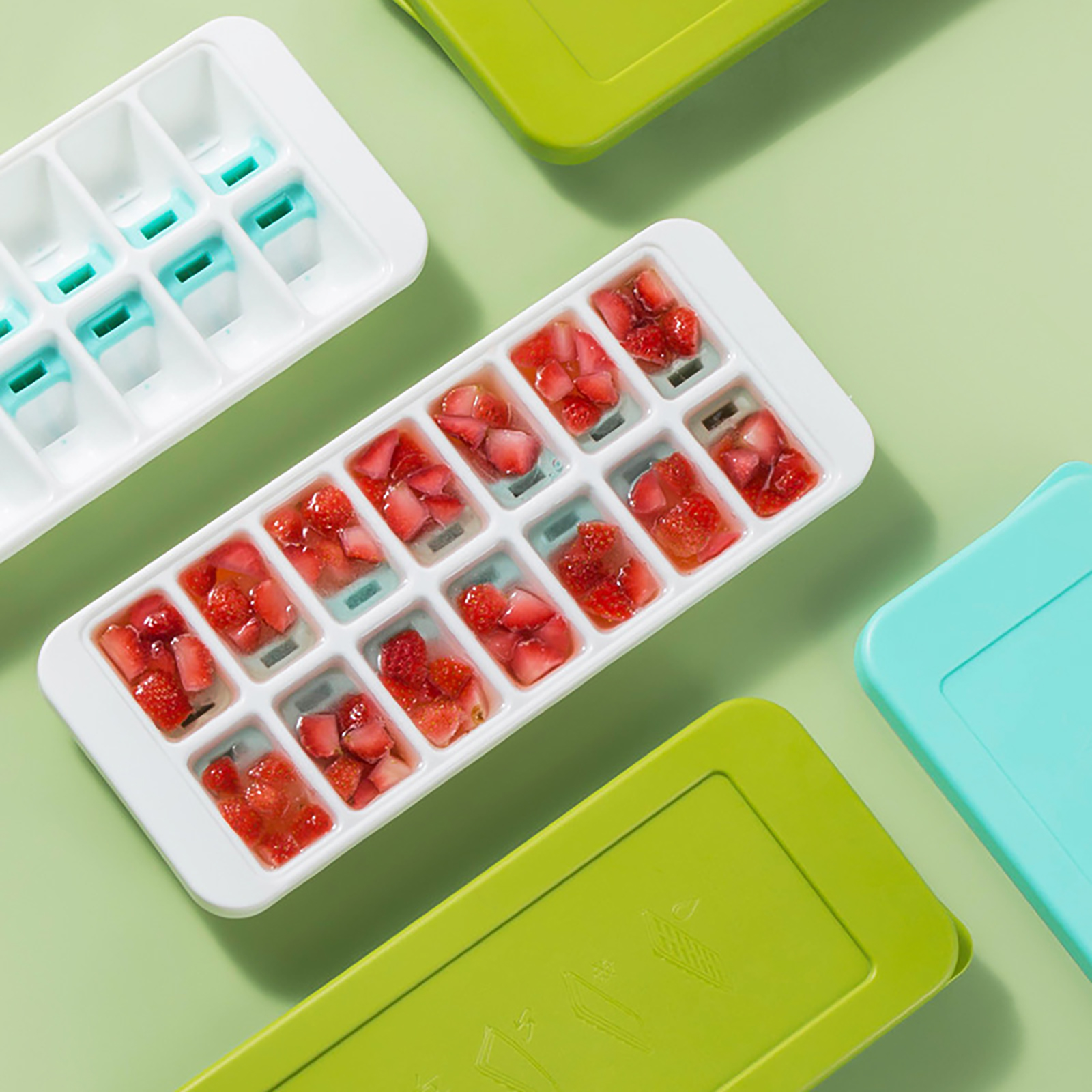 

Ice Cube Trays -Silicone Flexible Ice Molds with Lids Easy-Release Reusable, 501 Original