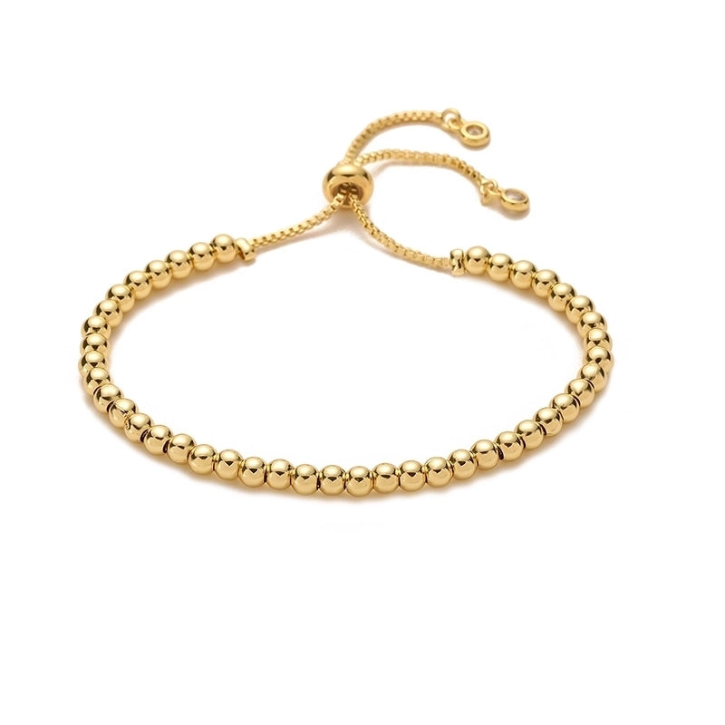 Copper 18K Gold Plated Plating Round Bracelets