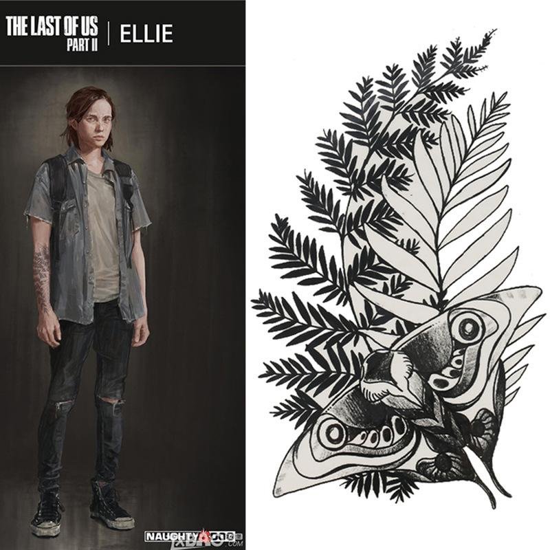 The Last of Us Part II Ellie Costume Tattoo Cosplay Prop