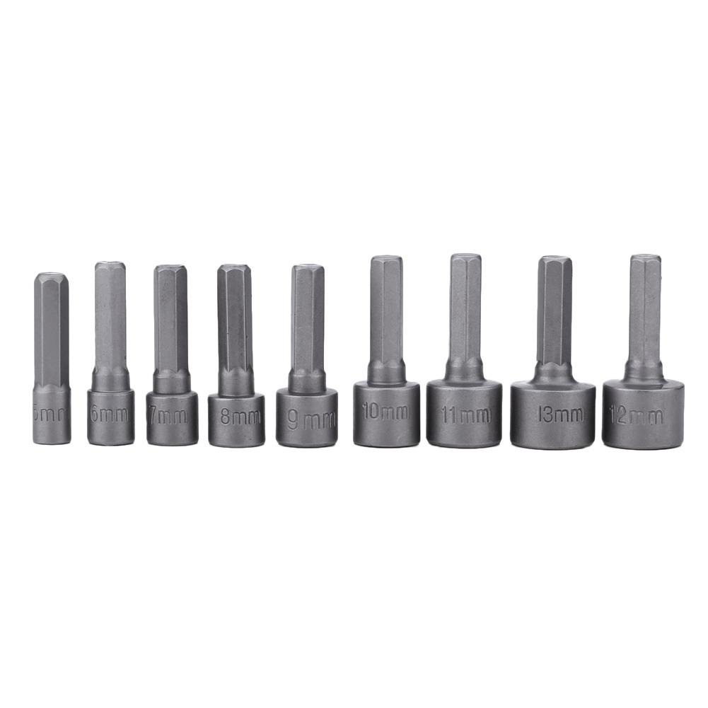 

9pcs 5mm-13mm Hex Socket Sleeve Nut Driver Set Drill Bit Adapter, 501 Original
