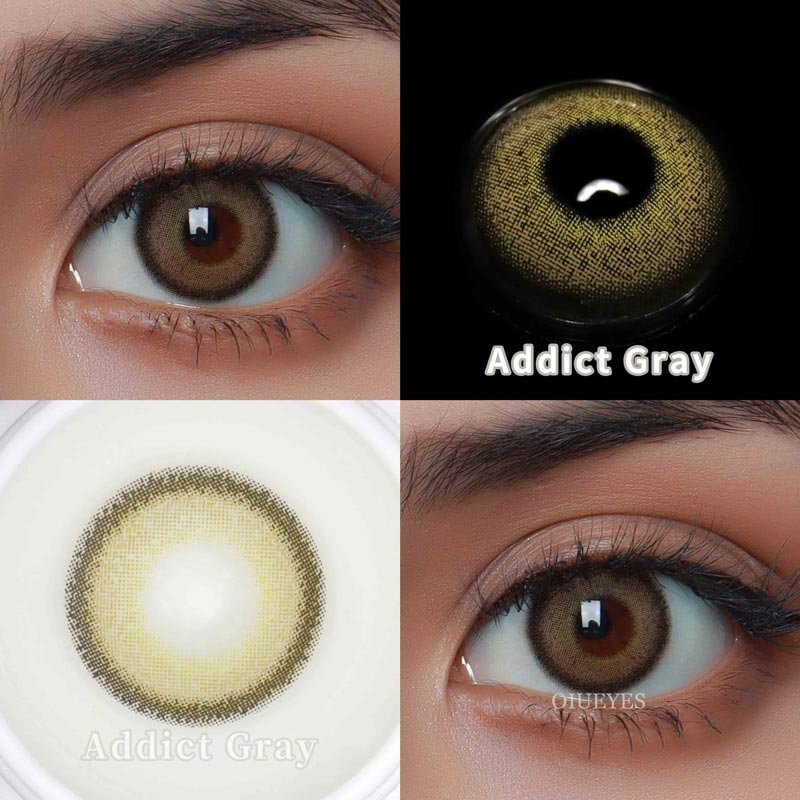 Addict Gray Colored Contact Lenses Yearly