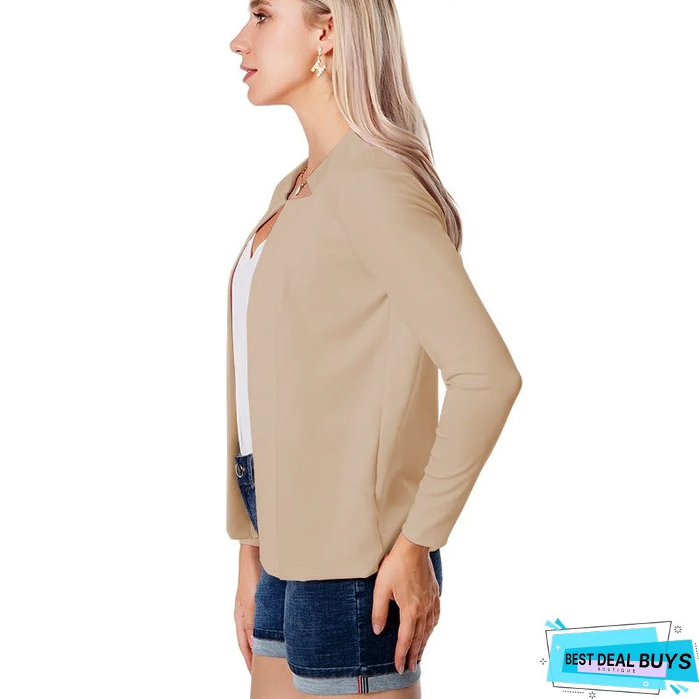 Solid Color Slim Suit All-Around Suit Jacket