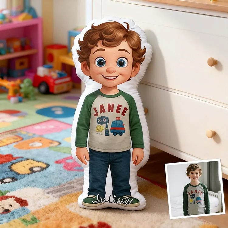 Custom Cartoon Doll Pillow &ndash; Personalized Doll That Looks Like You | Mini Me Pillow With Face & Name For Couple For Family For Kids