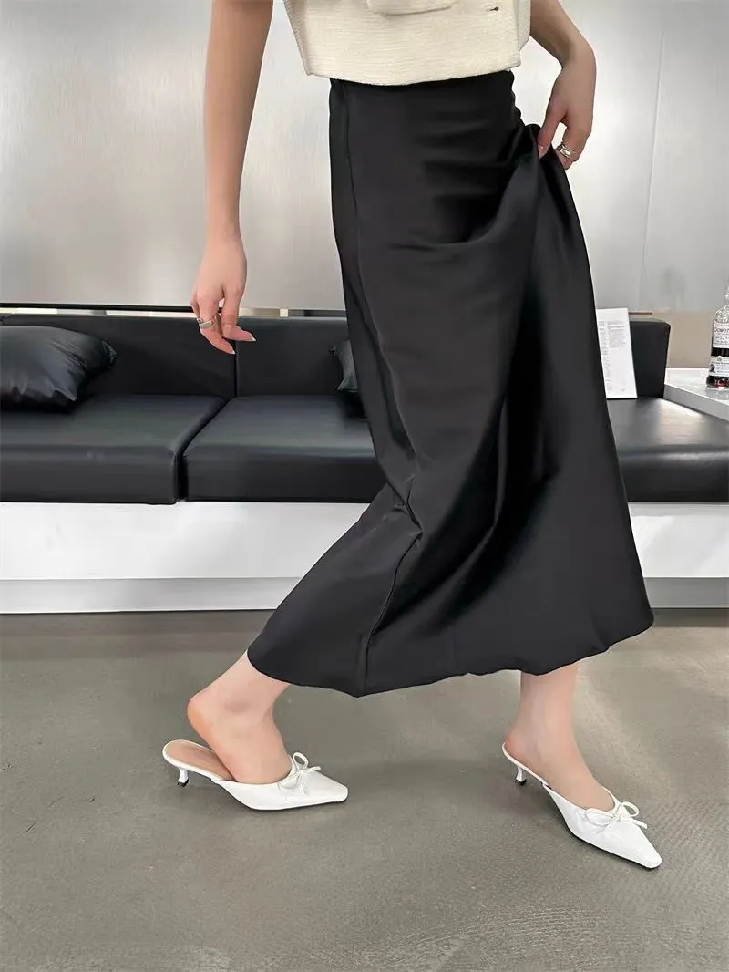 Brownm Brownm New Fall 2024 Dress With Low Heel Bow And Half Slippers
