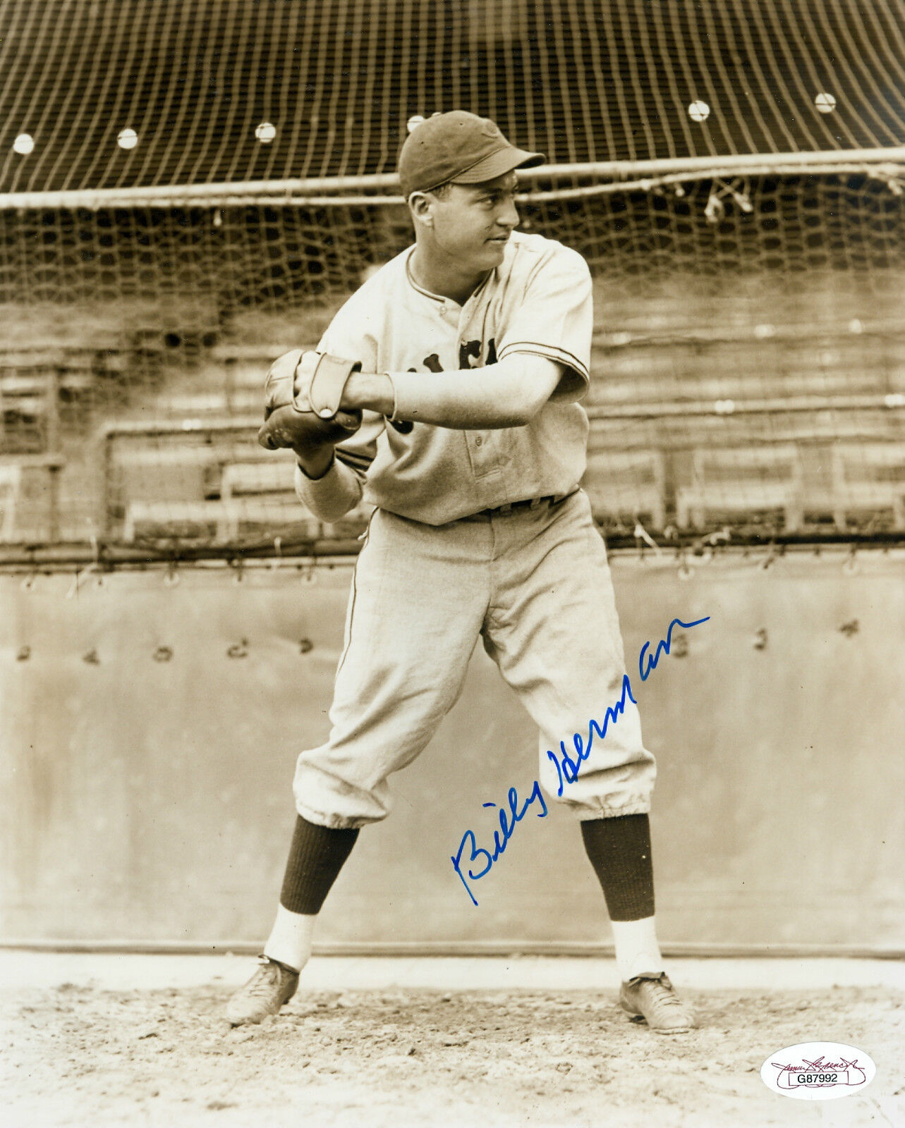 BILLY HERMAN CHICAGO CUBS SIGNED AUTOGRAPH 8X10 Photo Poster painting JSA