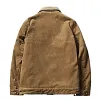 Men's Loose Fit Blend Corduroy Jacket Warm Sherpa Lined Button Up Winter Trucker Coat by Inlyline