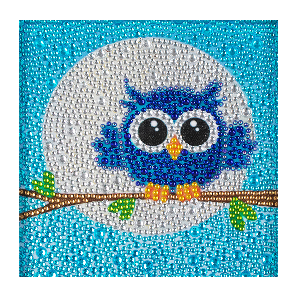 

Cartoon Owl - Crystal Round Drill Diamond Painting - 18*18CM, 501 Original