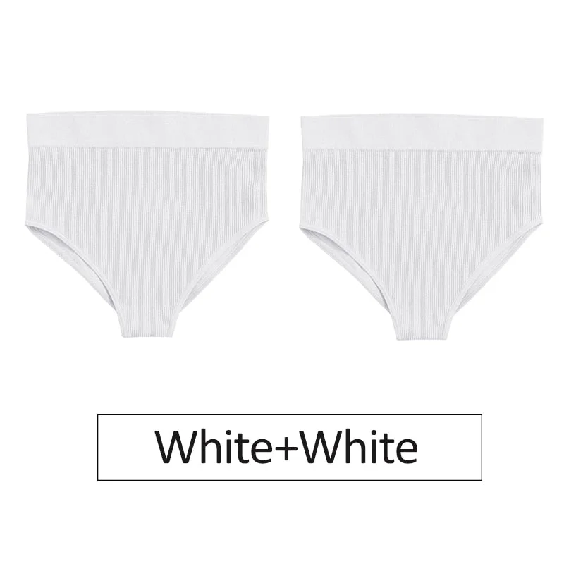 2PCS/Set Women's Panties High Waist Seamless Underwear Female Underpants Woman Sexy Briefs Ladies Panties Intimates Lingerie