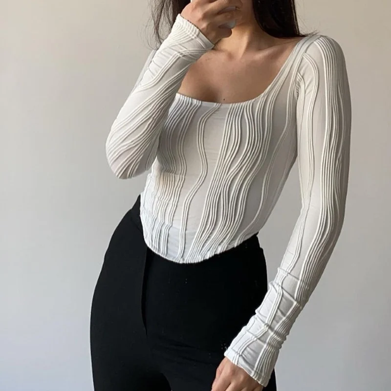 Zingj 2024 Early Autumn New French Design Feeling Folded U Collar Simple Solid Color Long Sleeve Top Lady Now