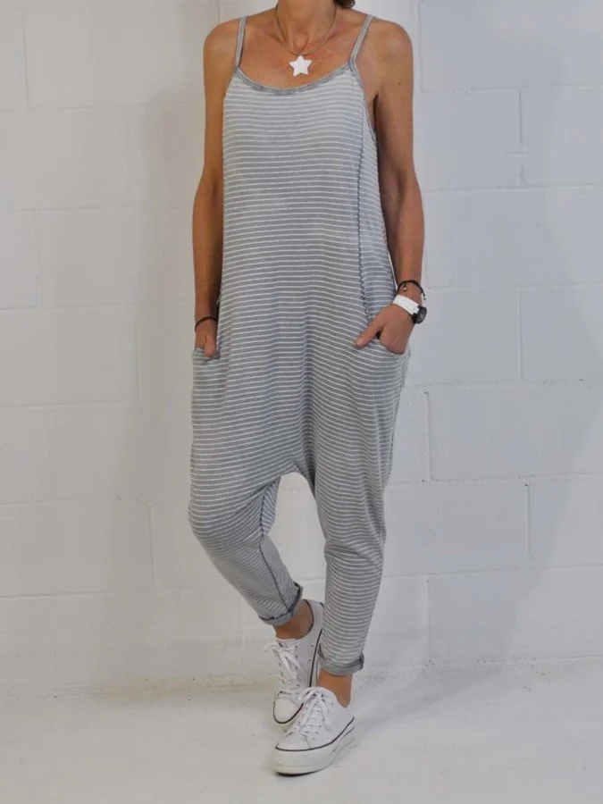 Casual Sleeveless Round Neck Plus Size Jumpsuits