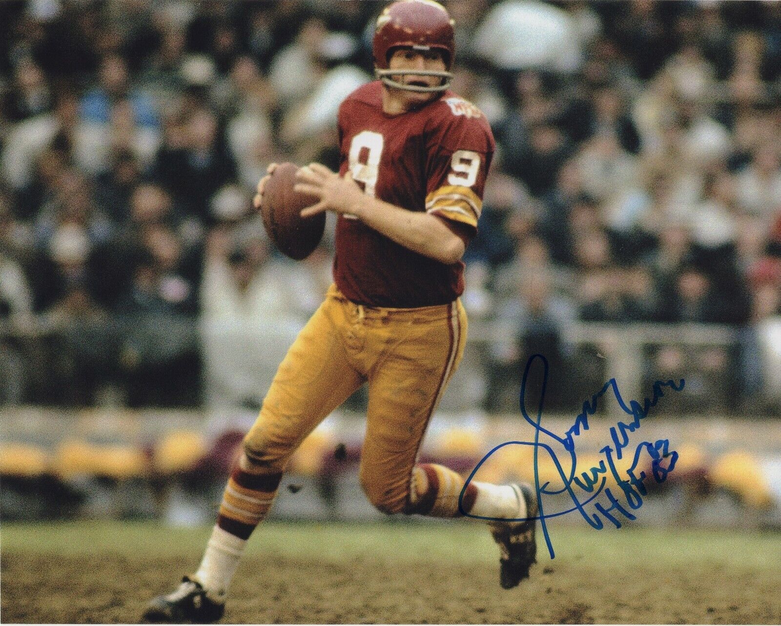 SONNY JURGENSEN SIGNED AUTOGRAPH WASHINGTON REDSKINS HOF 8X10 Photo Poster painting #2