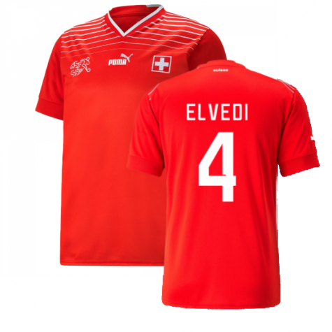 Maillot Suisse Nico Elvedi 4 Domicile Coupe du monde 2022