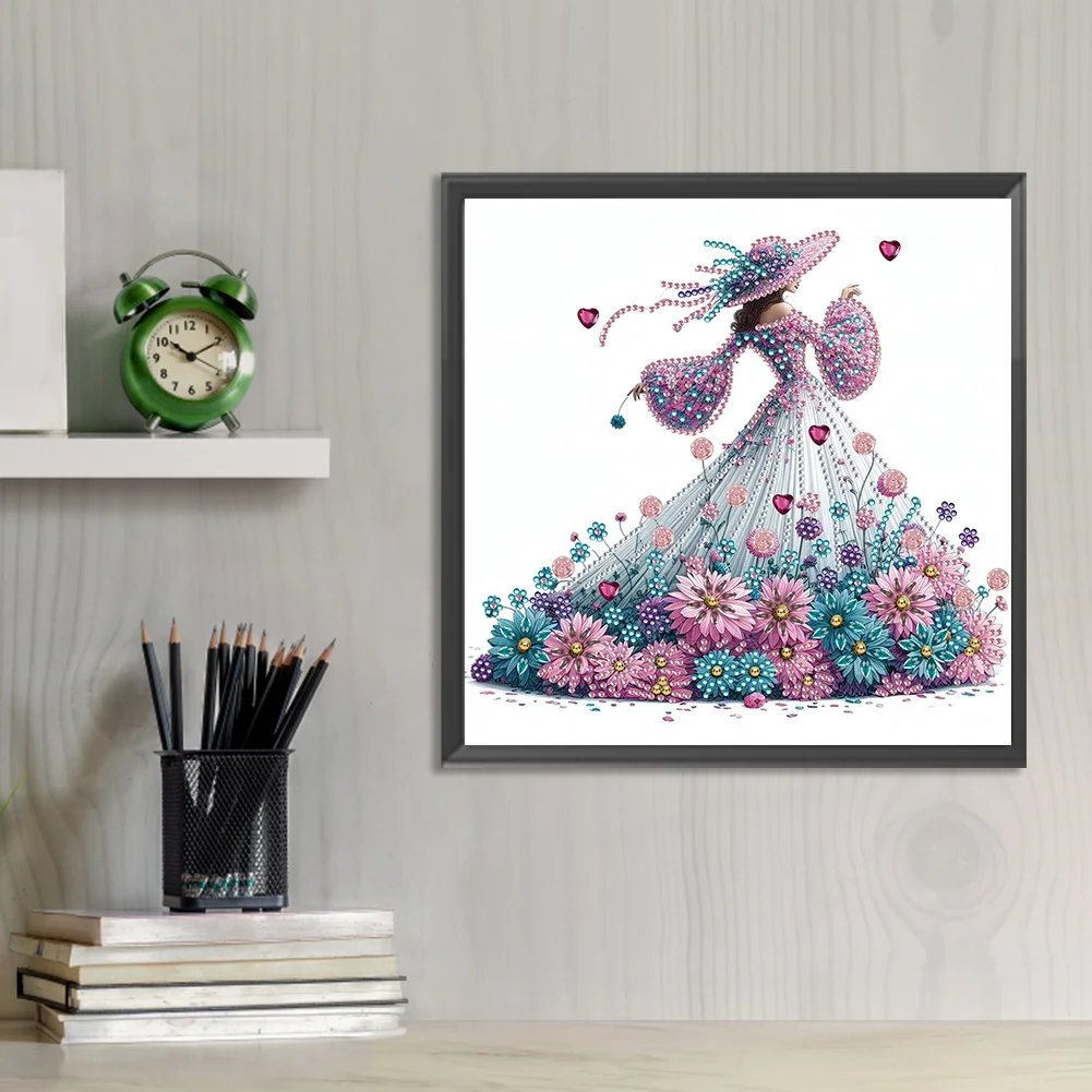 Diamond Painting - Partial Special Shaped Drill - Elegant Lady(Canvas|30*30cm)