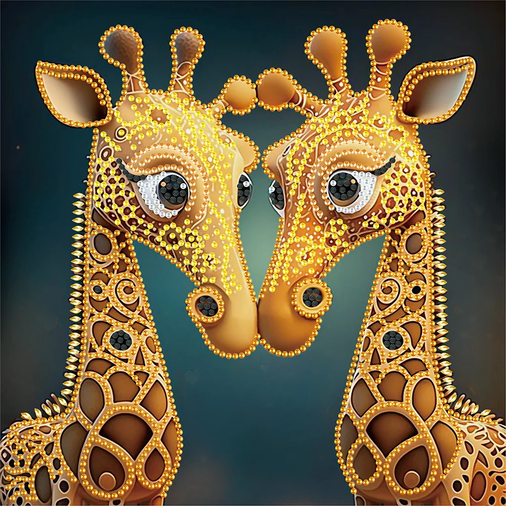 Diamond Painting - Partial Special Shaped Drill - Giraffe(30*30cm)