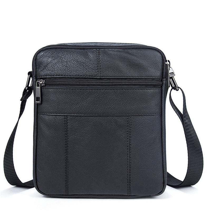 Mens Fashion Messenger Bags Classic Leather Business Crossbody Packs