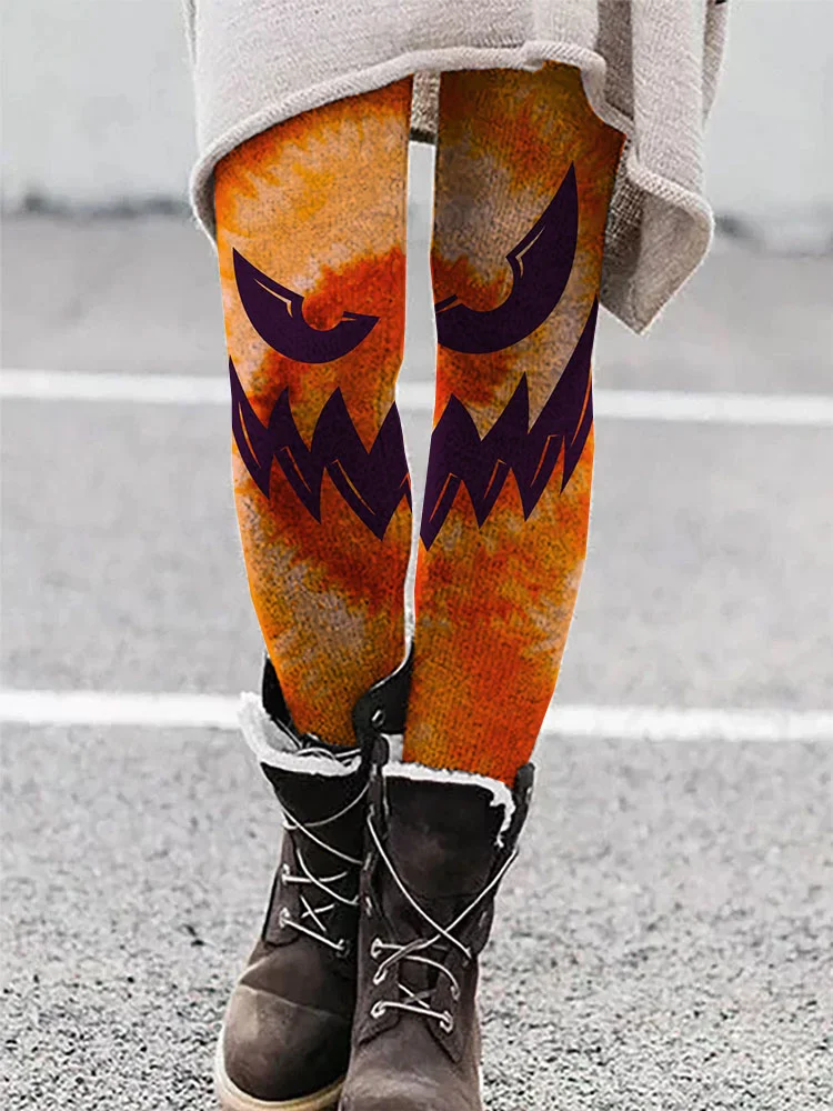 Tie Dye Lantern Ghost Pumpkin Leggings