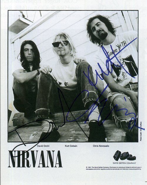 NIRVANA Signed Photo Poster paintinggraph - Rock Band Kurt Cobain Dave Grohl etc preprint