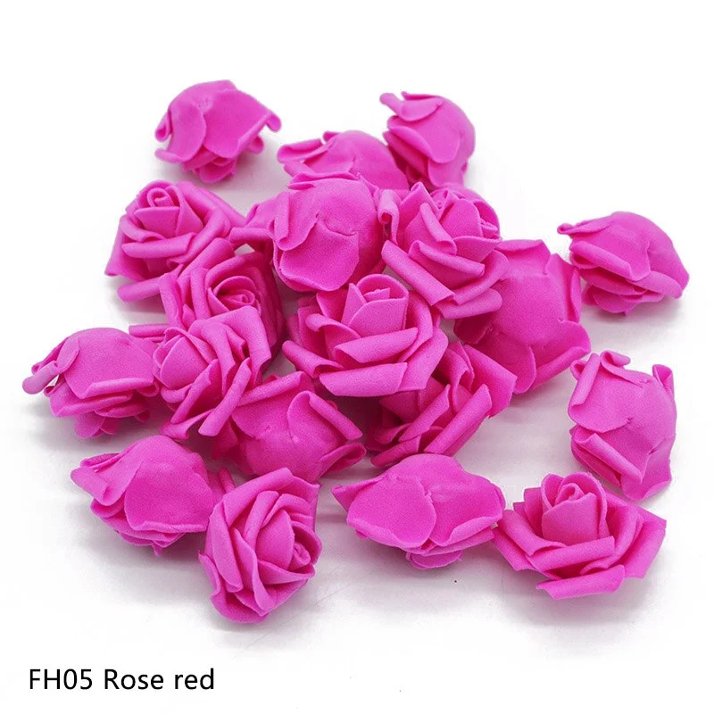 Cheap 20pcs Multicolor Foam Rose Flower Head Artificial Rose Bouquet Handmade Wedding Home Decoration Festive Party scrapbook