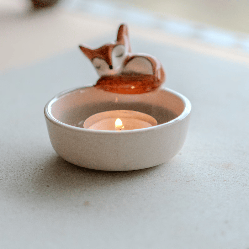 Sleeping Fox Candle Holder