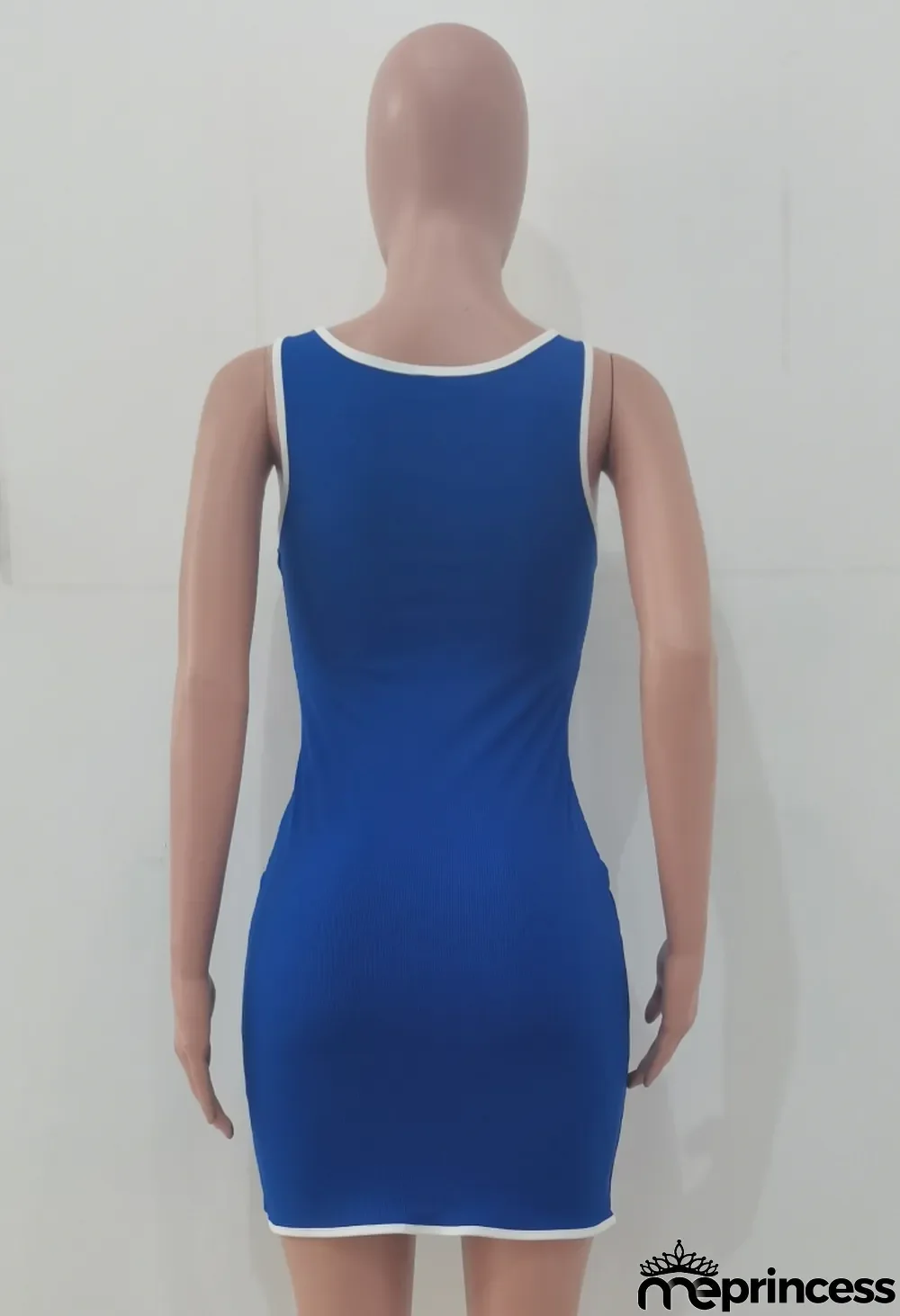 Summer Sexy Dark Blue Hollow Out Fitted Tank Dress