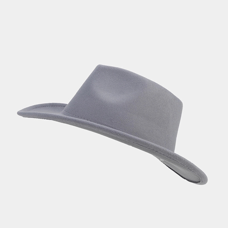Unisex Retro Classic Style Solid Color Big Eaves Fedora Hat