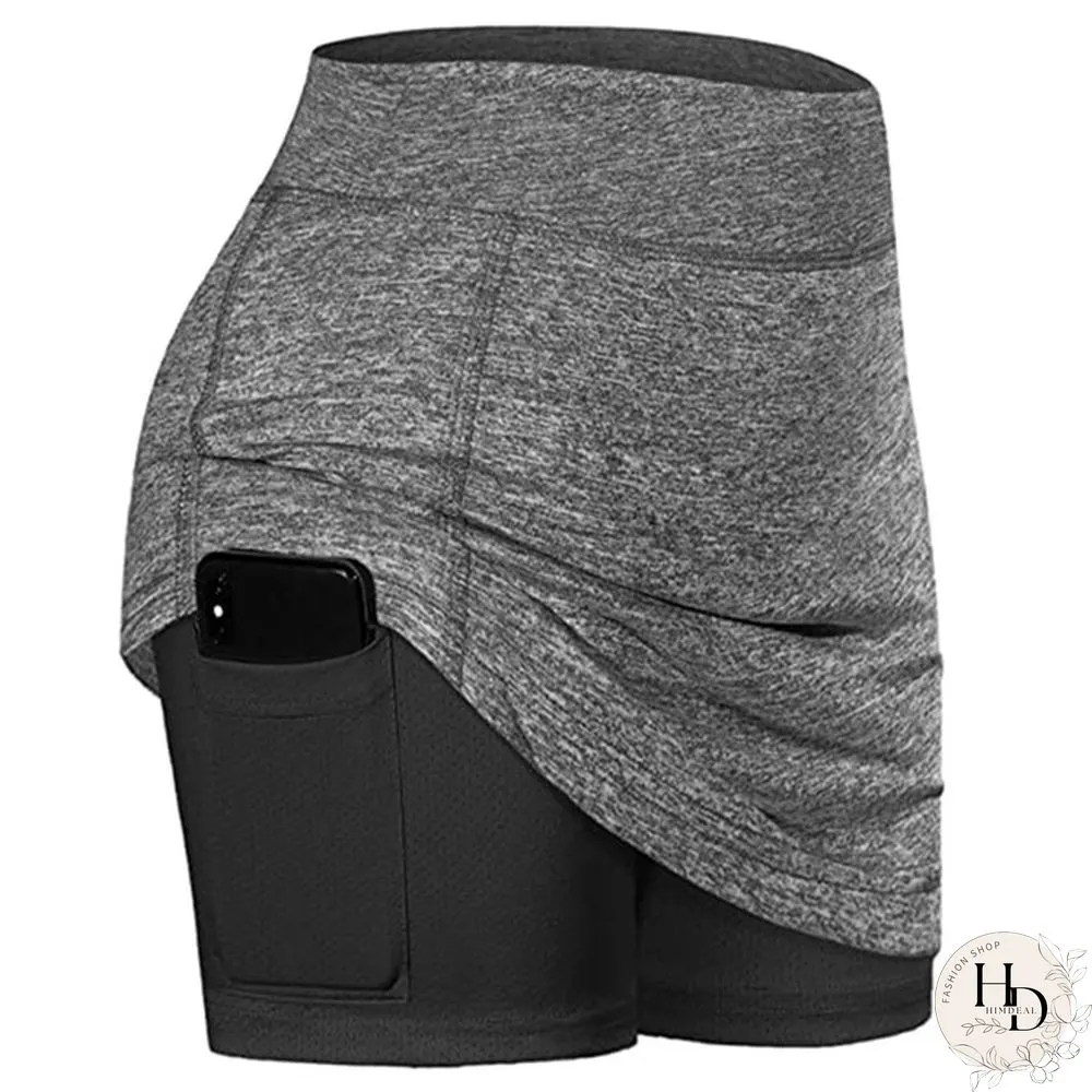 Womens Summer Athletic Tennis Skirt Golf Inner Shorts Elastic Sports Running Skort
