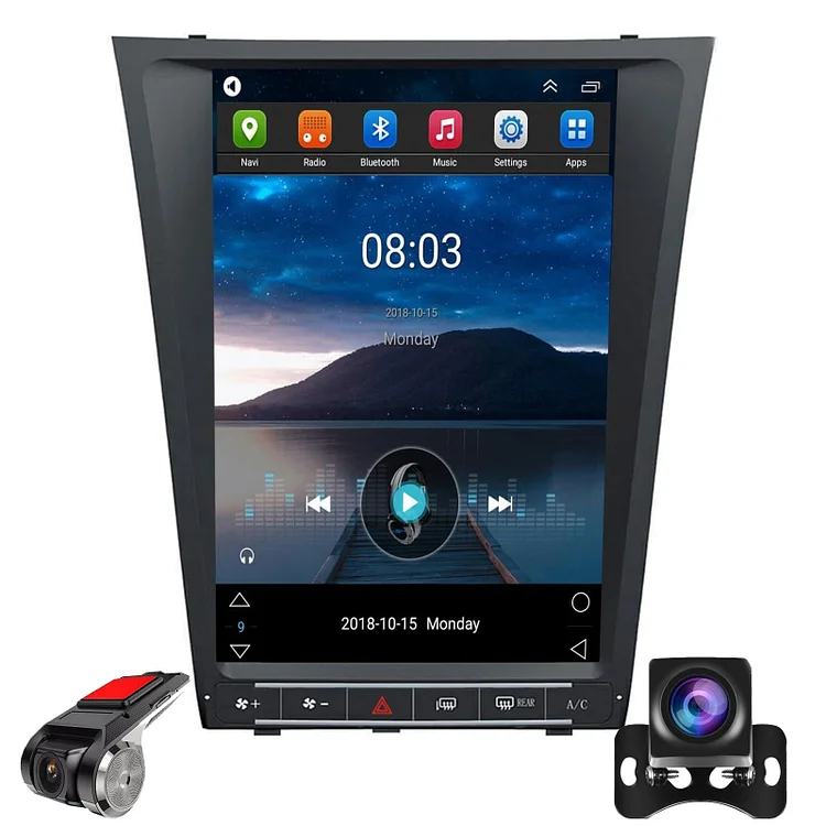 ITN AUTO Car Radio Stereo GPS Navigation for Lexus GS GS300 GS350 GS400 2004-2011 Radio Android Auto CarPlay 12.8 Inch Vertical Screen Tesla Style with DSP in Dash Headunit Multimedia Player Car Radio Audio ITN Auto