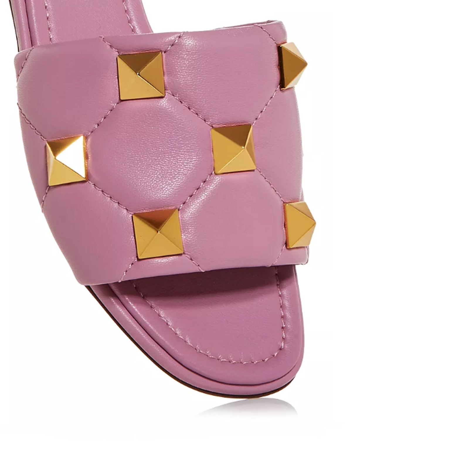 Women's Roman Stud Quilted Slide Sandals Pink-vocosishoes