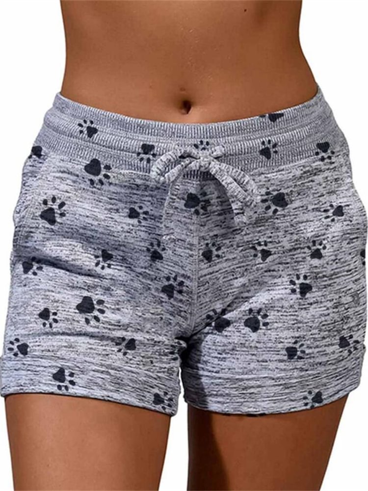 Artwishers Lovely Paw Print Comfy Heather Shorts