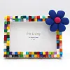 Daisy Flower DIY Building Block Photo Frame Kit,Creative Handmade Assembled Photo Frame Handmade Craft Gift Home Tabletop Display Decor