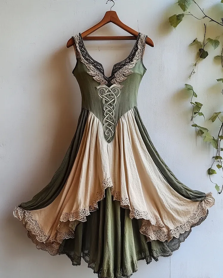 Summer vacation Viking theme Kettle knot irregular handmade dress c1a7