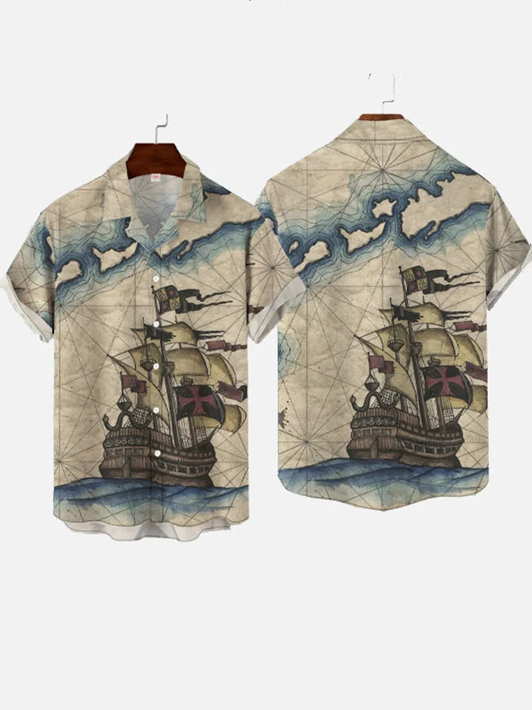 Pirate Ship Artwork - Vintage T-Shirt