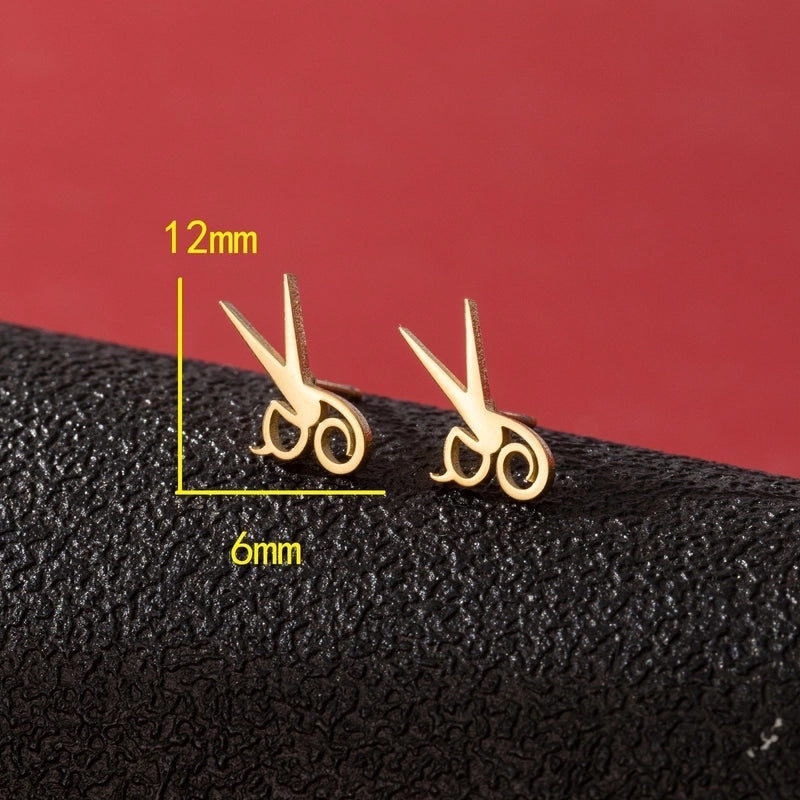 1 Pair Cute Minimalist Dog Cat Flower Polishing Hollow Out 304 Stainless Steel 18K Gold Plated Ear Studs