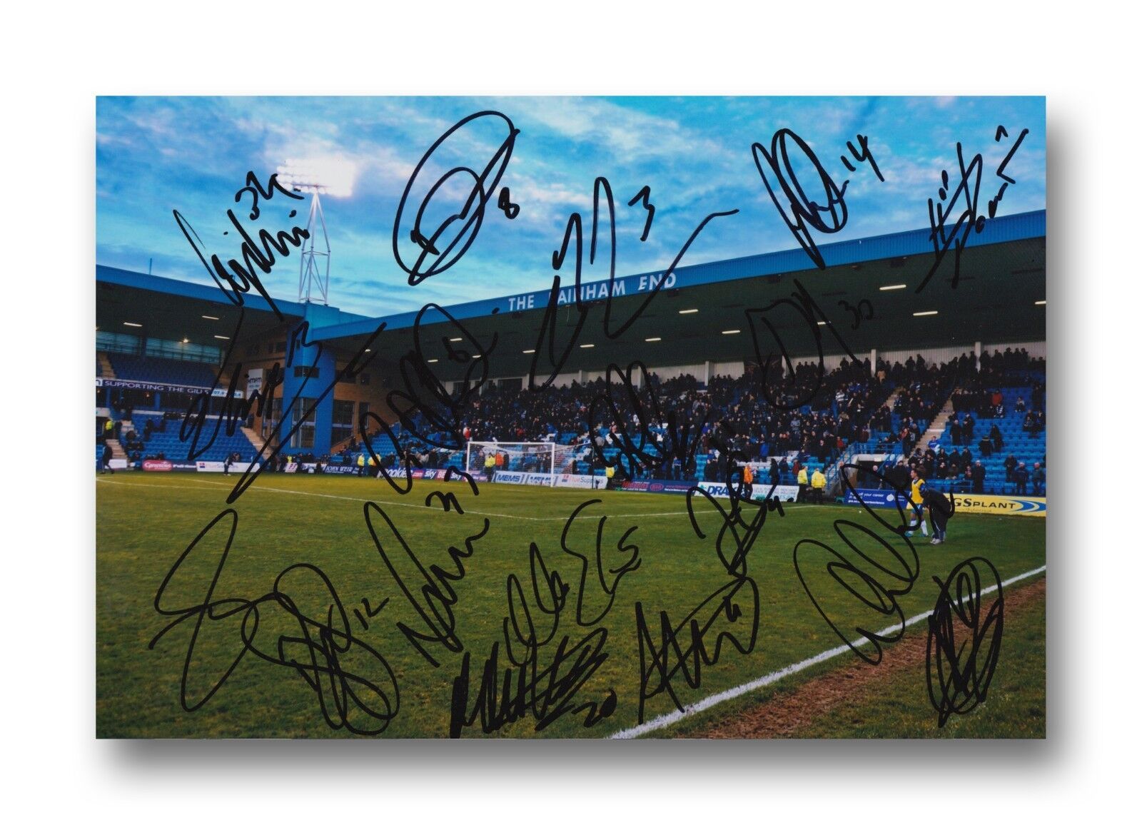 GILLINGHAM 18/19 SQUAD SIGNED 12X8 STADIUM Photo Poster painting 20 AUTOGRAPHS PRIESTFIELD 2.